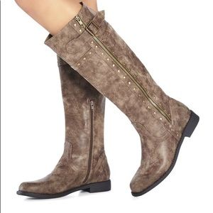 JustFab “Telina” Tall Boot w/ Studding Detail